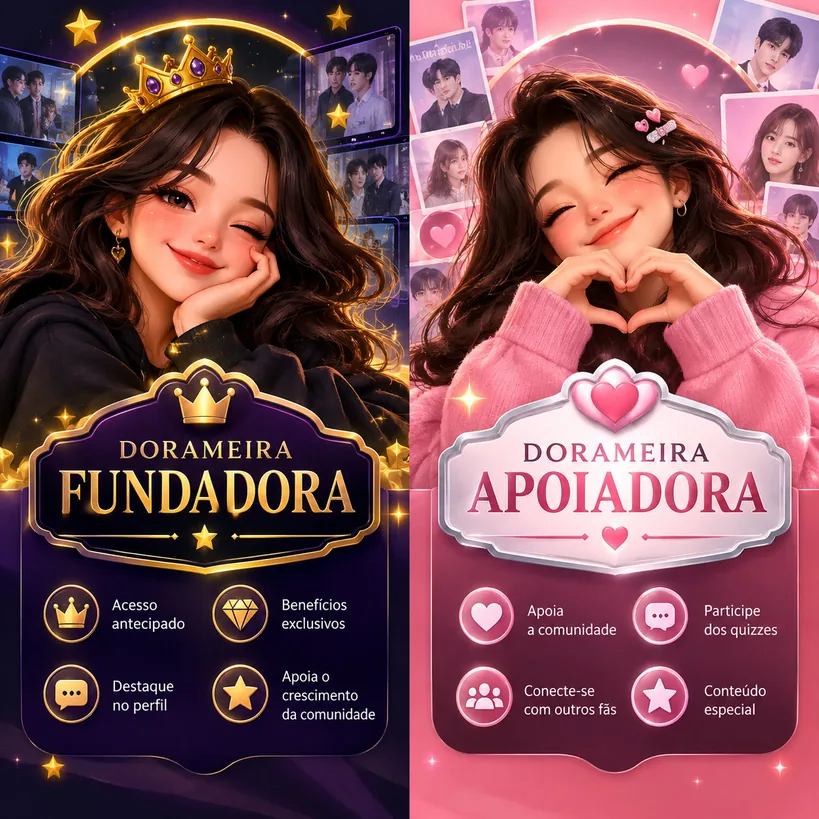 Cartões de membro Dorameira Fundadora e Dorameira Apoiadora