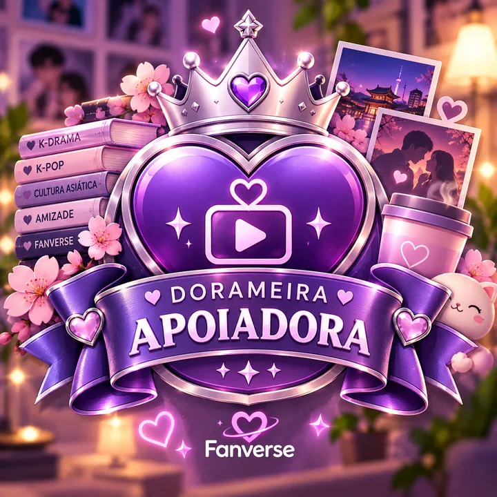 Distintivo roxo da Dorameira Apoiadora